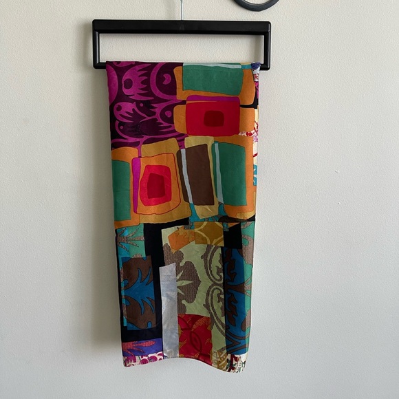 Echo colourful square silk scarf - Picture 6 of 11